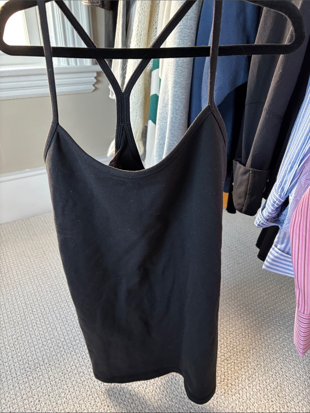 Black Lululemon tank top with built in bra